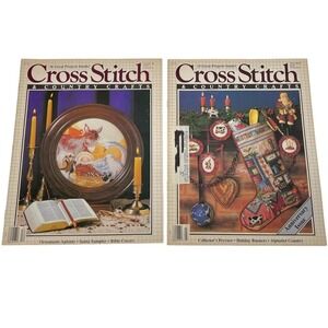 Cross Stitch & Country Crafts Magazines 80s Lot of 2